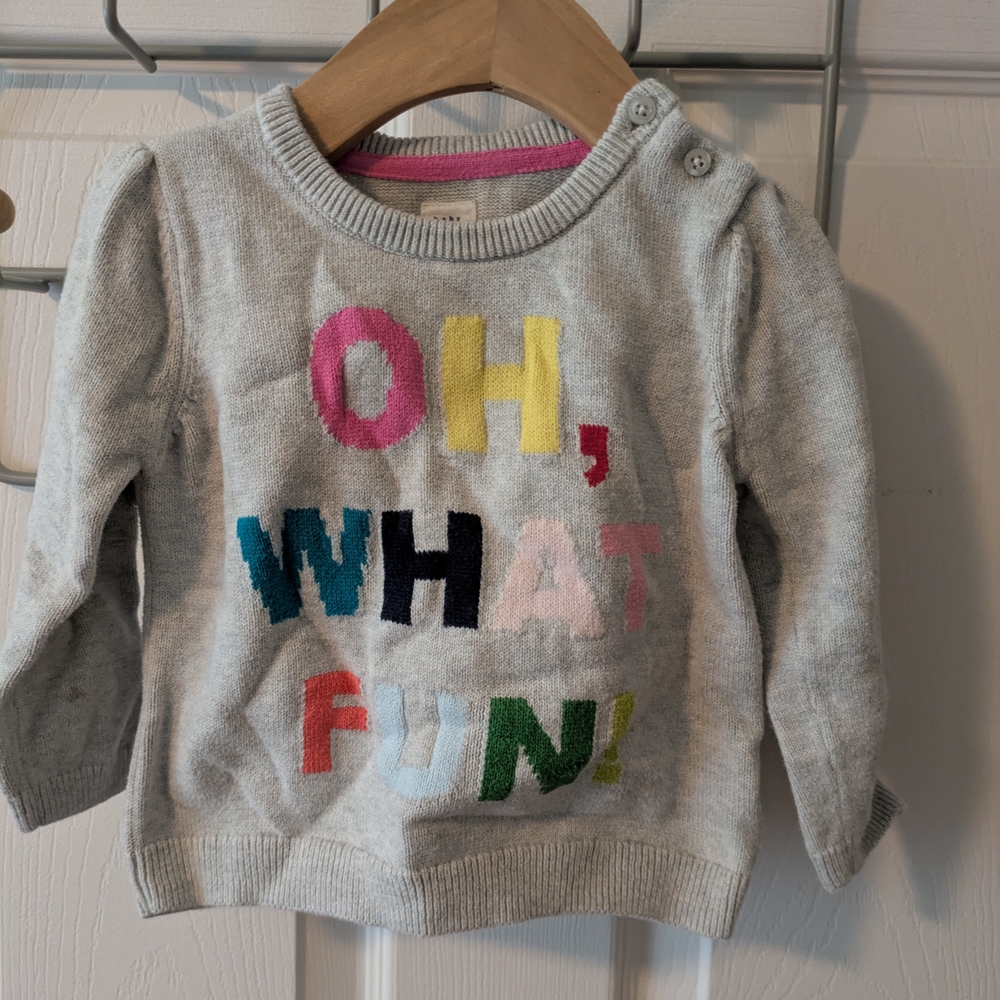 GAP Gray Kids Sweater with Colourful Text